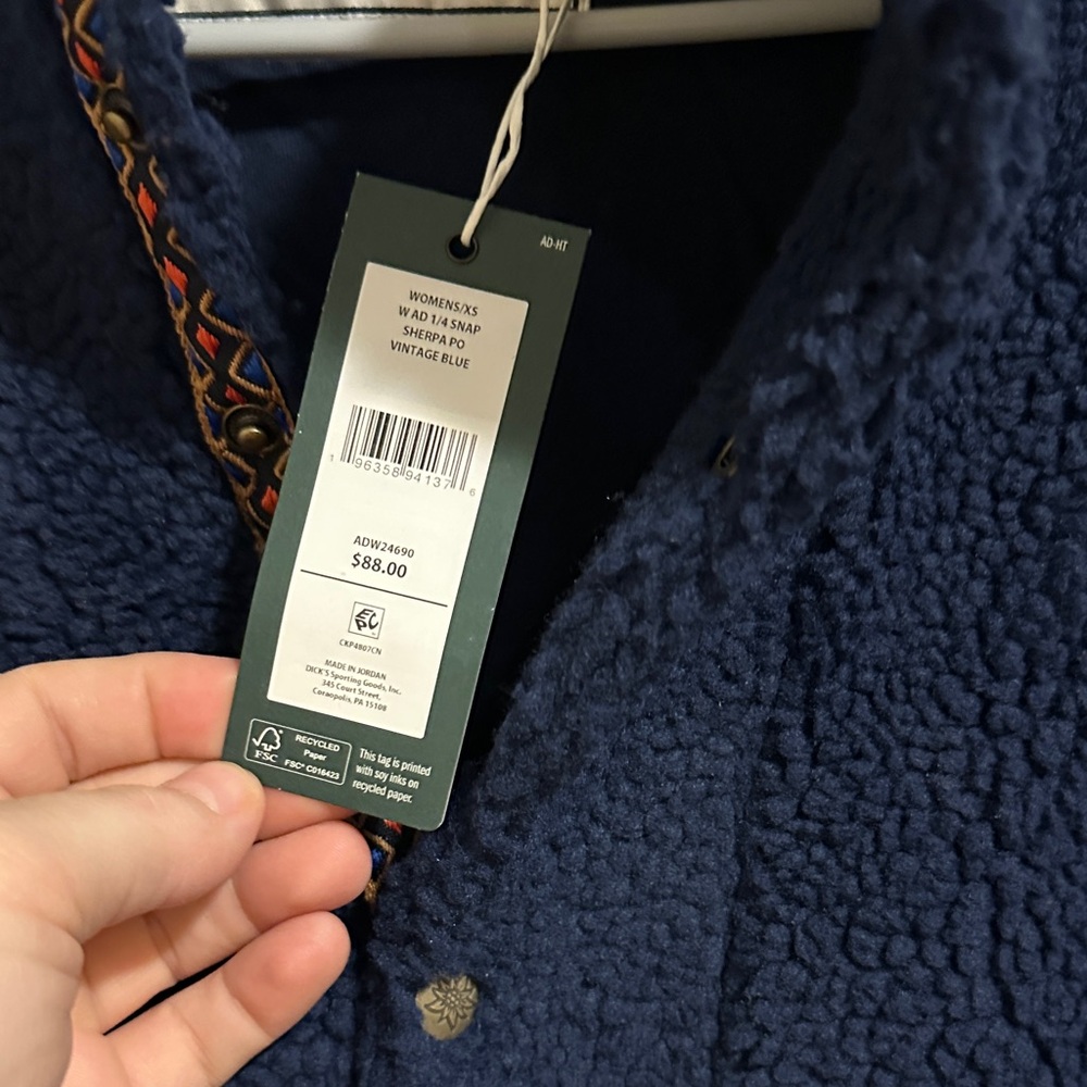 Alpine Design Sherpa Half Zip Pullover Blue Women’s XS NWT - Picture 3 of 7